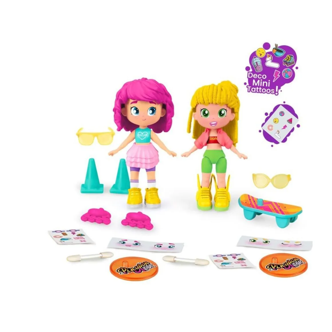 Pinypon - Set de 2 chicas sobre ruedas