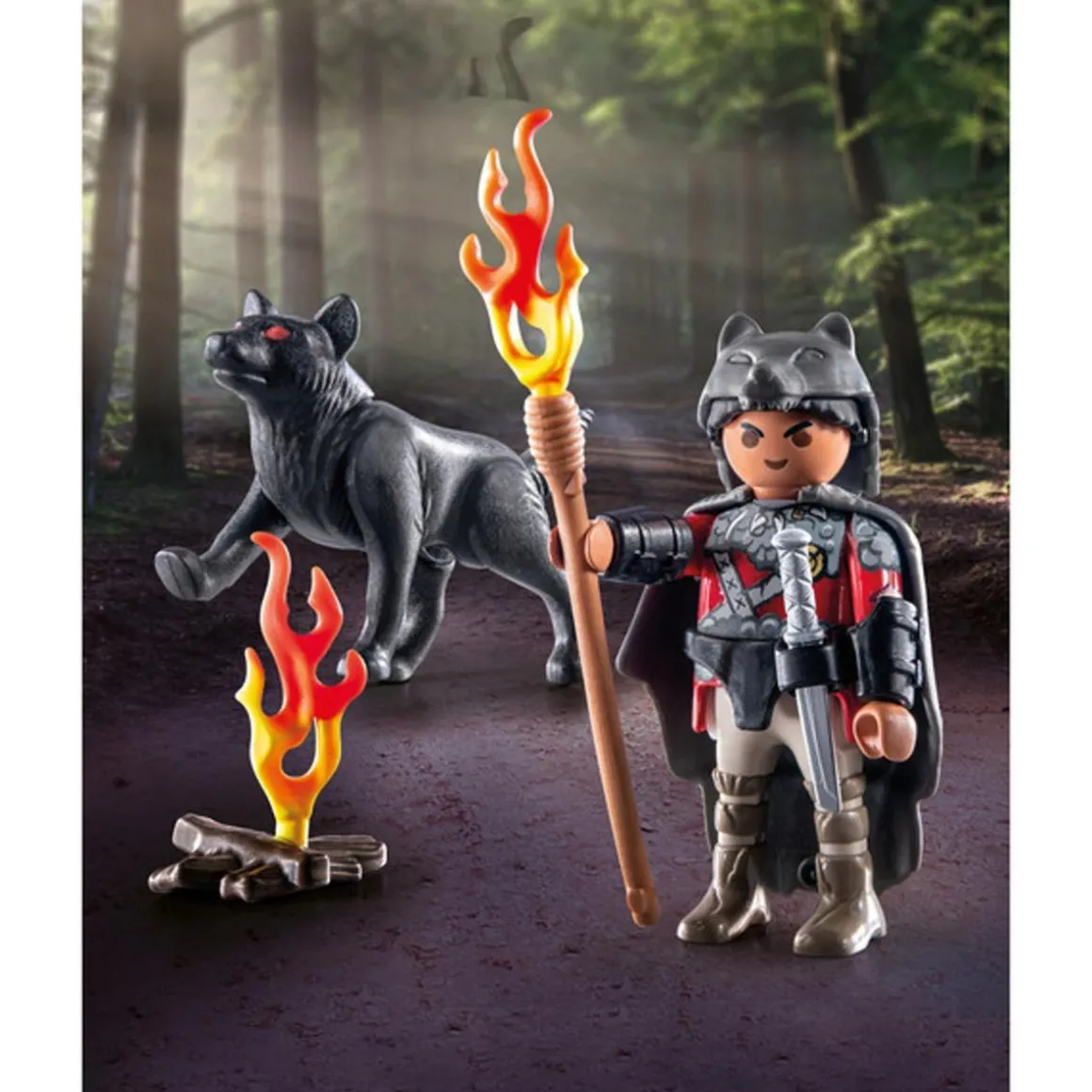 Playmobil - Figura Guerrero y Lobo ㅤ