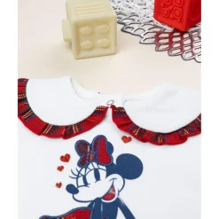 Polo de niña blanco Minnie con cuello