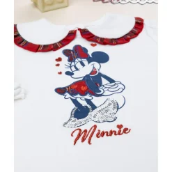 Polo de niña blanco Minnie con cuello