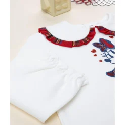 Polo de niña blanco Minnie con cuello