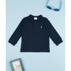 Polo de niño azul marino de manga larga