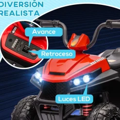 Quad eléctrico para niños Rojo y Negro