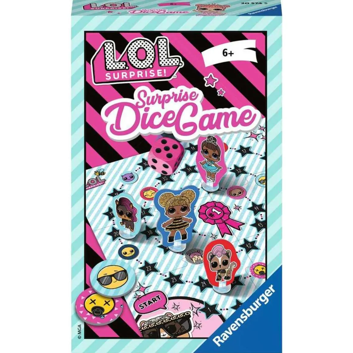 Ravensburger - Juego de dados y tablero LOL en viaje ㅤ