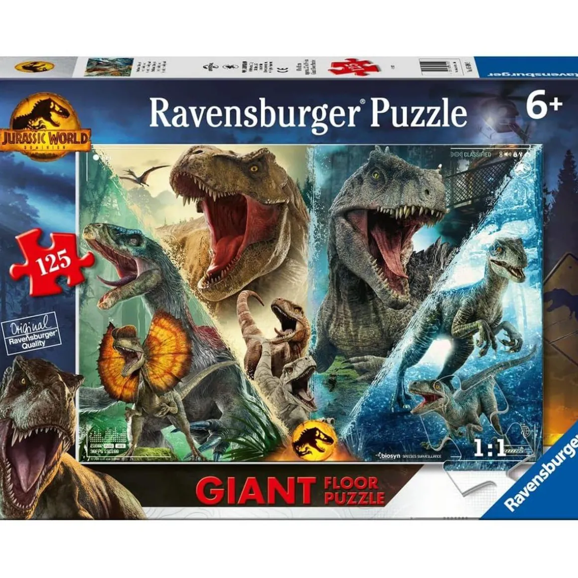 Ravensburger - Jurassic World - Puzzle Jurassic World, colección Giant Suelo, 125 piezas ㅤ