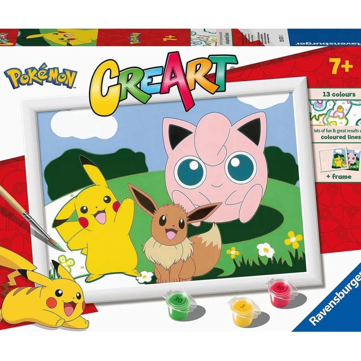 Ravensburger - Pokemon - Kit creativo para pintar por números Pokémon Classic Serie D ㅤ