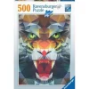 Ravensburger - Puzzle de polígonos con rugido de león, 500 piezas ㅤ