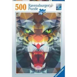 Ravensburger - Puzzle de polígonos con rugido de león, 500 piezas ㅤ