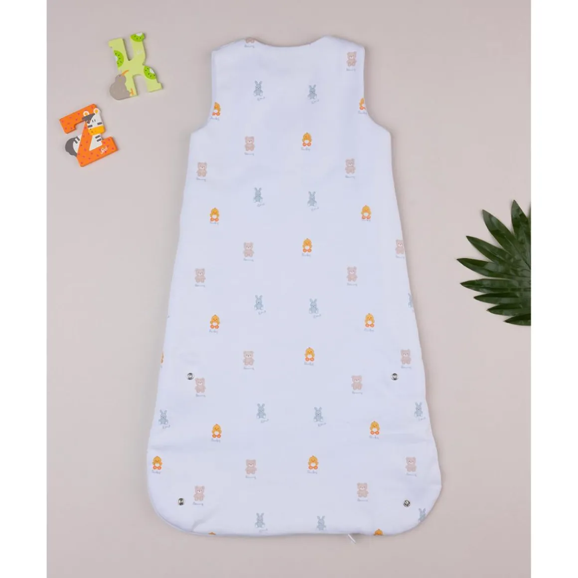 Saco de dormir unisex blanco baby smile