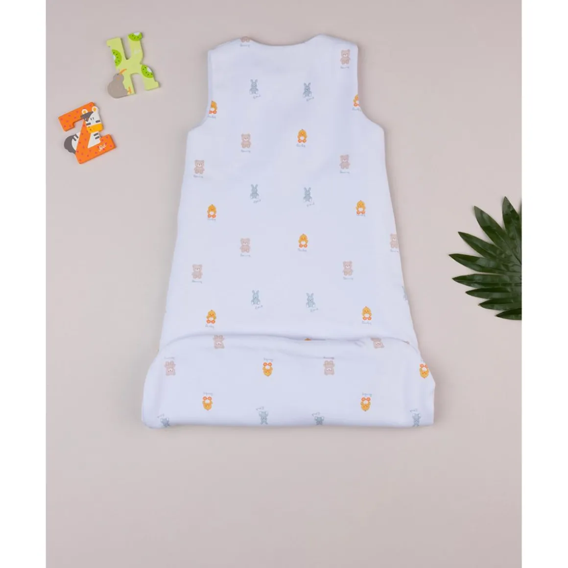 Saco de dormir unisex blanco baby smile