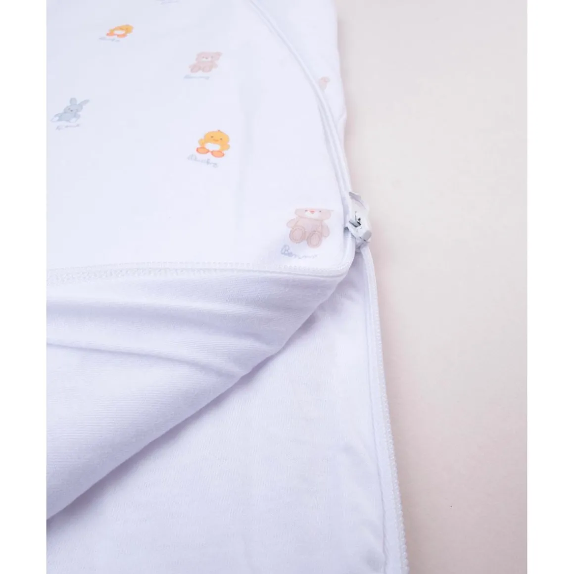 Saco de dormir unisex blanco baby smile