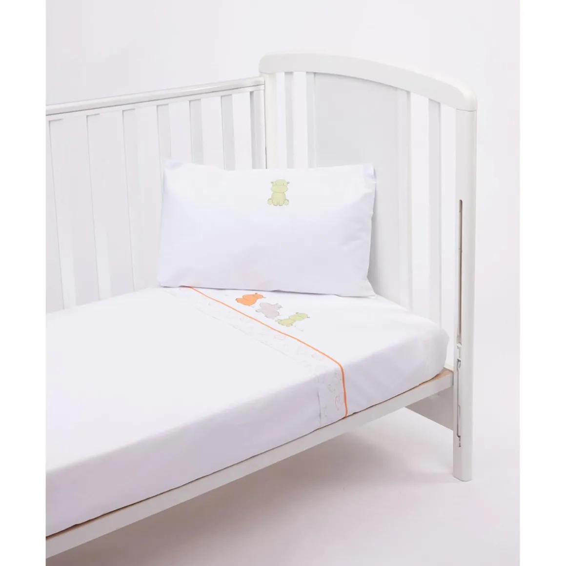 Set de 3 piezas de sábanas con estampado de hipopótamos