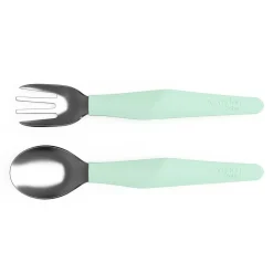 Set de cubiertos para bebé menta