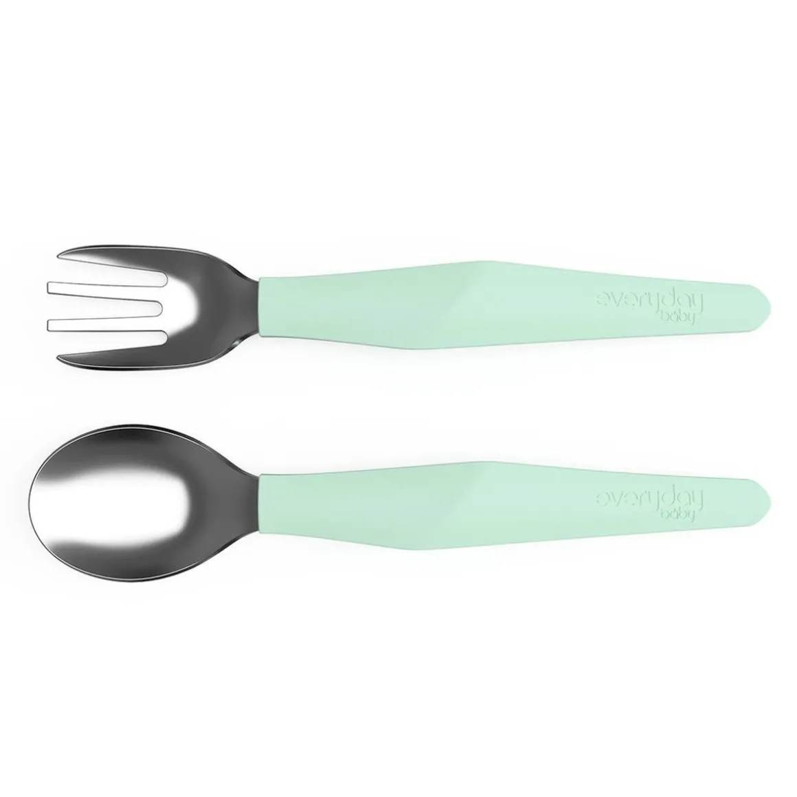 Set de cubiertos para bebé menta