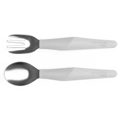 Set de cubiertos para bebé gris