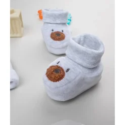 Set de Gorro y Patucos para Bebé Niño en Gris