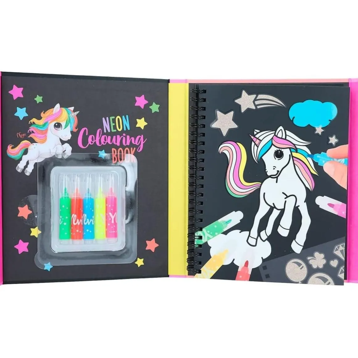 Set libro de colorear neón Ylvi