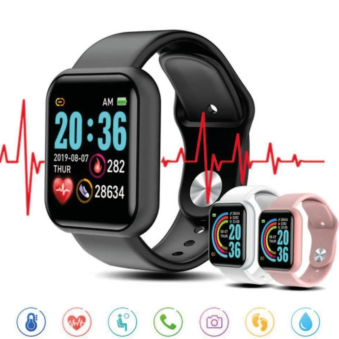 Smartwatch Reloj inteligente L8 blanco humo
