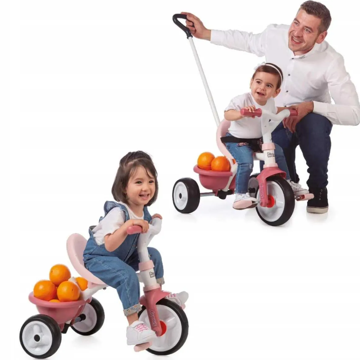 Smoby - Triciclo Evolutivo Be Move de Metal, Color Rosa - 68 x 52 x 52 cm ㅤ
