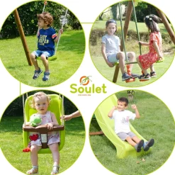 Soulet - Estación de juego con columpios y tobogán Tulipe