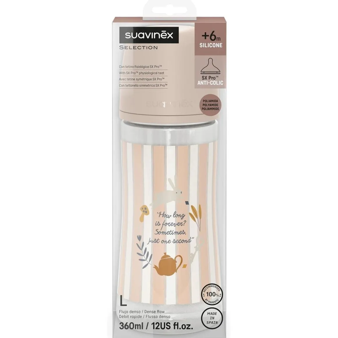 Suavinex - Biberón Wonderland 360 ml Rosa