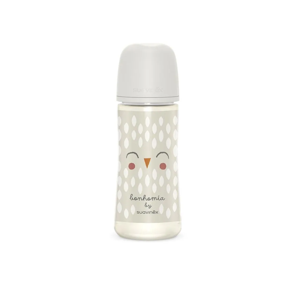 Suavinex - Bonhomia biberón con tetina sx pro +6 meses 360 ml pluma blanca