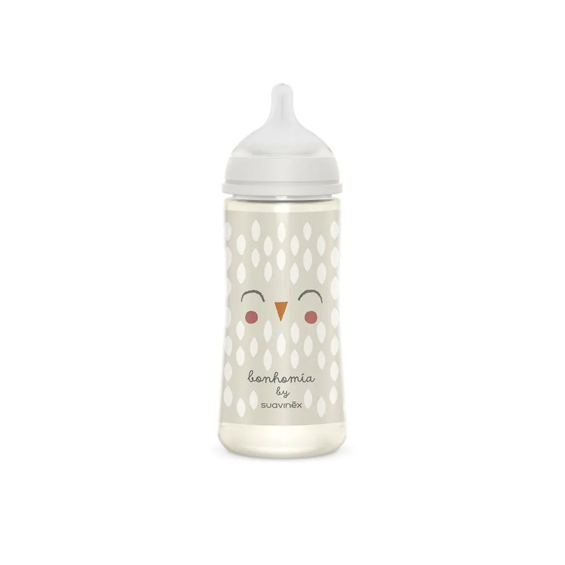 Suavinex - Bonhomia biberón con tetina sx pro +6 meses 360 ml pluma blanca
