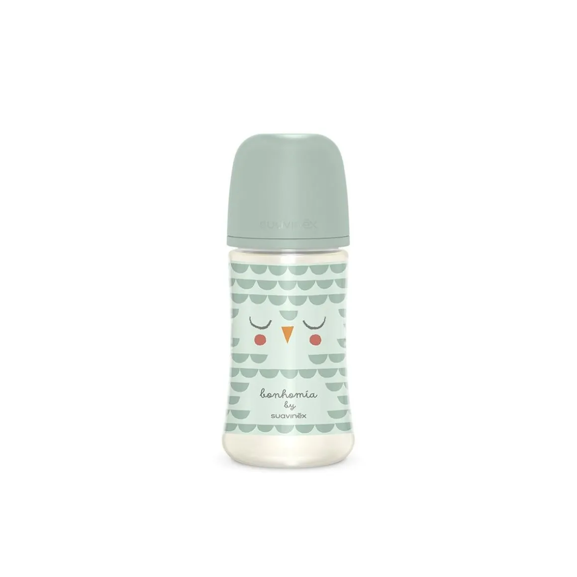 Suavinex - Bonhomia biberón con tetina sx pro búho verde +3 meses 270ml