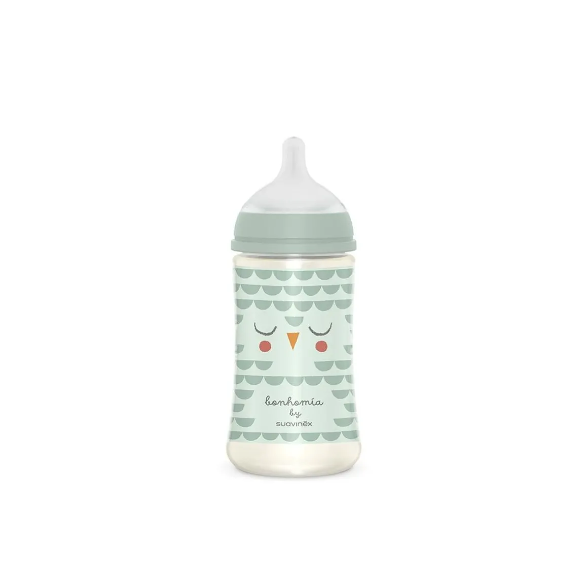 Suavinex - Bonhomia biberón con tetina sx pro búho verde +3 meses 270ml