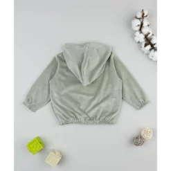 Sudadera de niña en terciopelo verde
