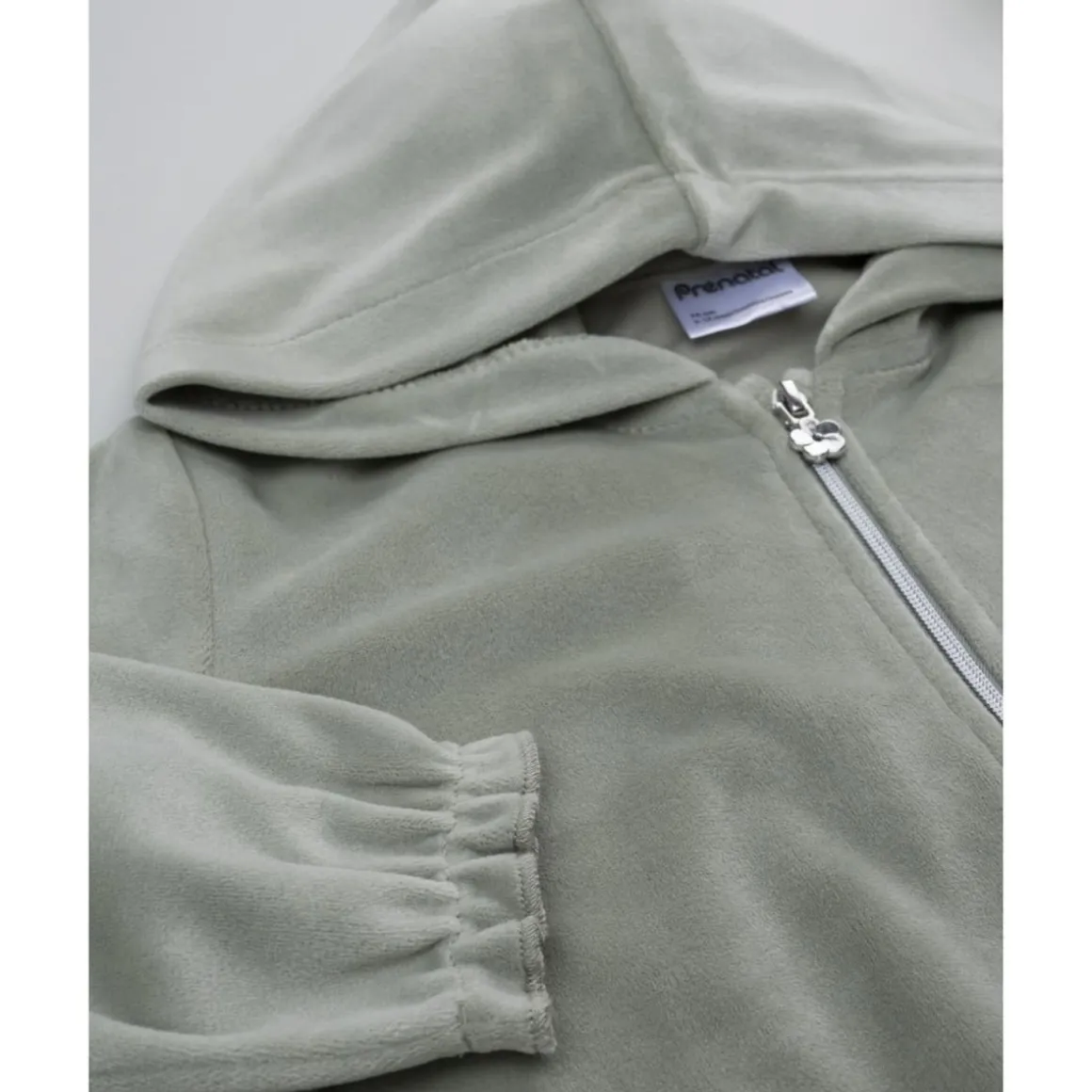 Sudadera de niña en terciopelo verde