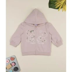 Sudadera de niña rosa con estampado de osos