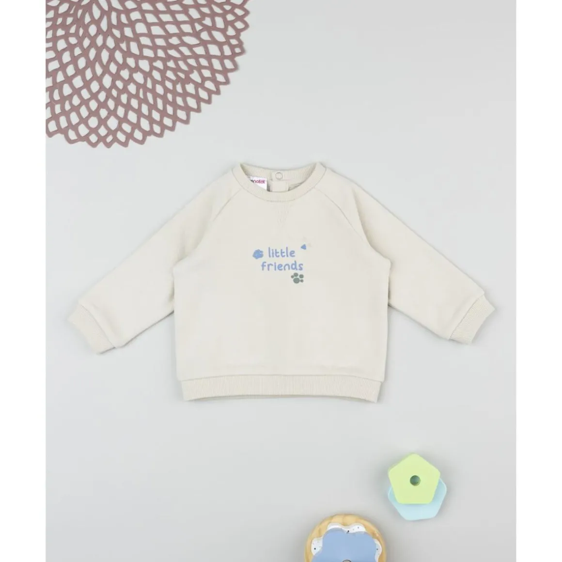 Sudadera de niño crema Little Friends
