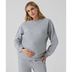 Sudadera gris premamá con bordado