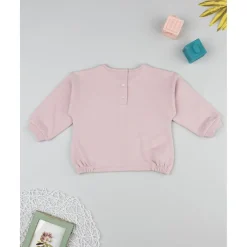 Sudadera niña rosa con estampado