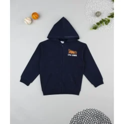Sudadera niño azul con estampado en relieve