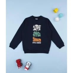 Sudadera niño azul estampada "Epic Dinos"