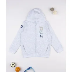 Sudadera niño gris con dinosaurio