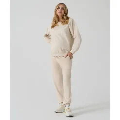 Sudadera premamá crudo con bordado