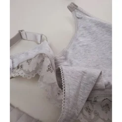 Sujetador de lactancia gris con encaje