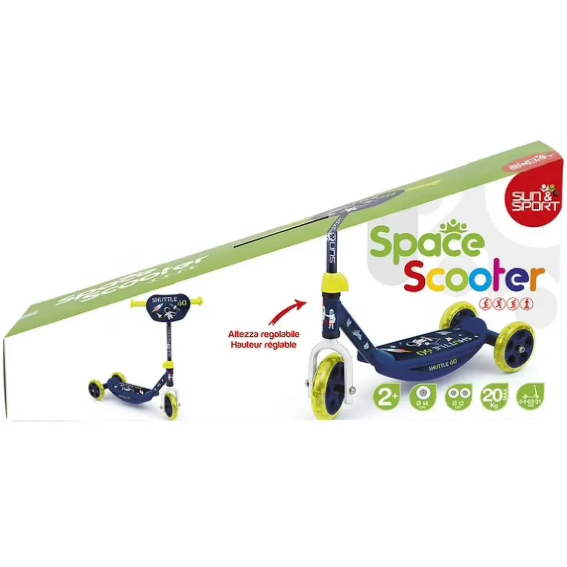 Sun & Sport - Patinete espacial de 3 ruedas