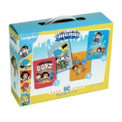 Super Héroes Dc: Puzzles 4 en 1