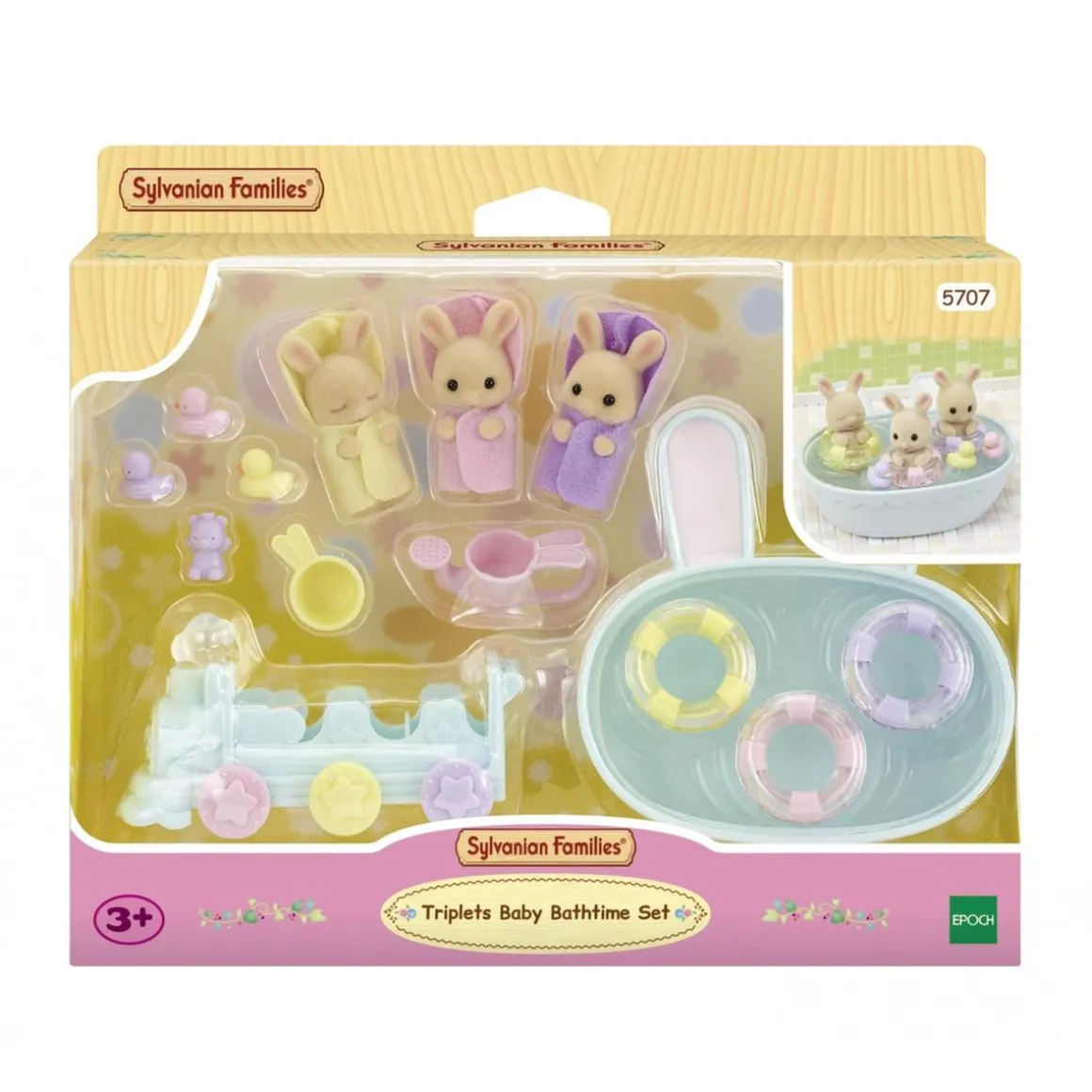 Sylvanian Families - Figura de juguete para la hora del baño de los trillizos - Casa de Muñecas ㅤ