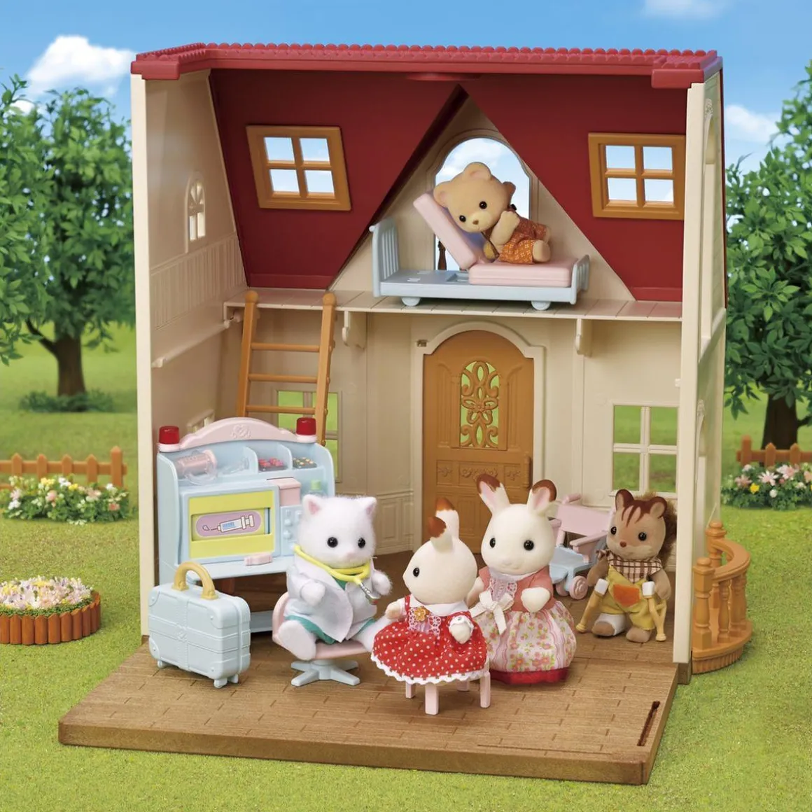 Sylvanian Families - Set Doctora de la Aldea - Casa de muñecas y juguetes ㅤ