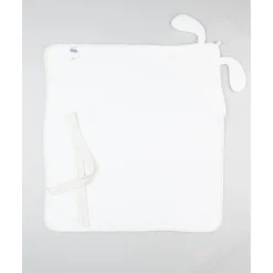 Toalla cuadrada blanca con conejito
