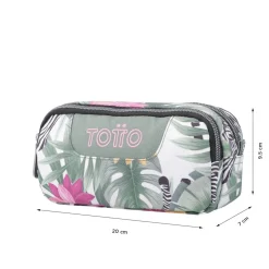 Totto - Estuche escolar dos compartimentos tropical cebras Sobre