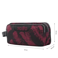 Totto - Estuche escolar tres compartimentos tiza roja Agapec