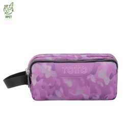 Totto - Estuche escolar tres compartimentos camuflaje rosa Agapec