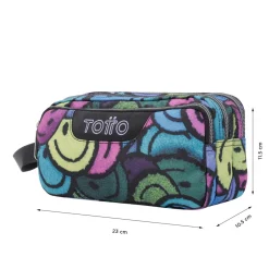 Totto - Estuche escolar tres compartimentos emojis Agapec