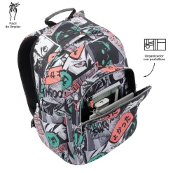 Totto - Mochila escolar adaptable a carro manga Acuareles